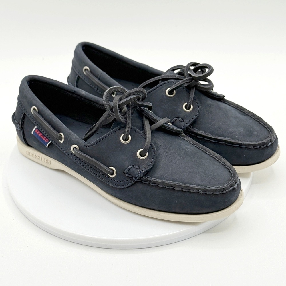 Sebago‎ Docksides Boat Shoes Size 5 Womens Jacqueline Navy Nubuck NEW